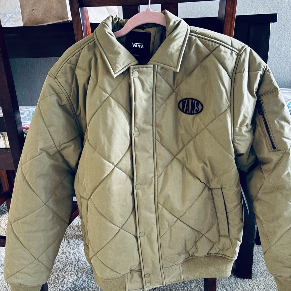Vans Men's Khaki Quilted Puffer Jacket